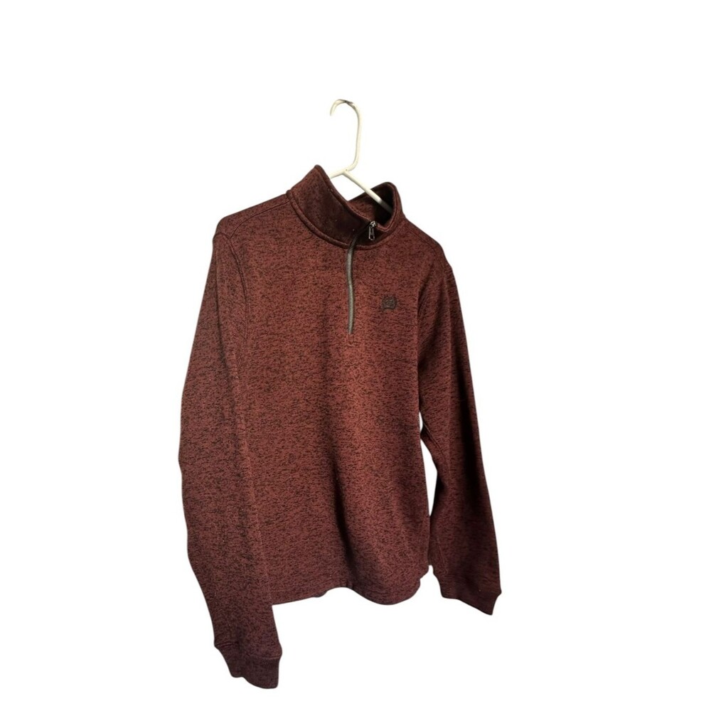 Cinch Mens Sweater Pullover 1/4 Zip Size Medium Maroon Outdoor